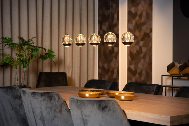 Lucide SENTUBAL - Závesné svietidlo - LED Dim. - 5x5,3W 2700K - Čierna